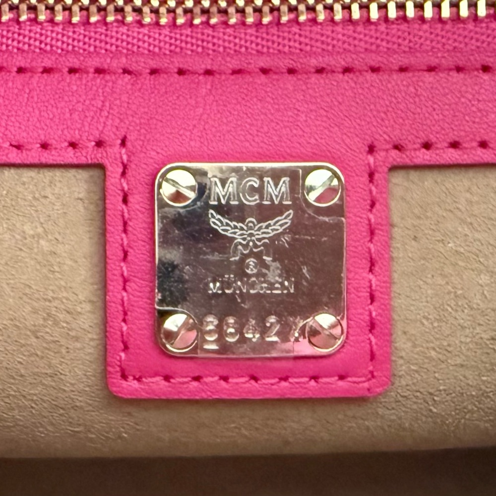 MCM Powder Pink Visetos Small Top Handle Shoulder Satchel Bag w/FREE GIFT - Picture 14 of 15